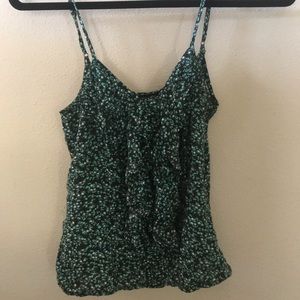 Green floral top